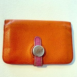 Hermès Orange Leather Cardholder or Wallet